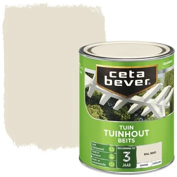 CetaBever Tuinhoutbeits Dekkend RAL 9001 Zijdeglans 750 Ml 1 CetaBever Tuinhoutbeits Dekkend RAL 9001 Zijdeglans 750 Ml