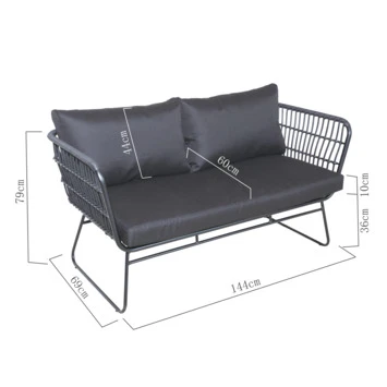 Loungebank Madrid Zwart 2 Loungebank Madrid Zwart - Image 2