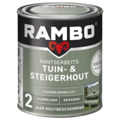 Rambo Vintage Pantserbeits Tuin- En Steigerhout Dekkend Flessen Groen Zijdeglans 750 Ml -Tuingereedschap Verkoop 123 1376