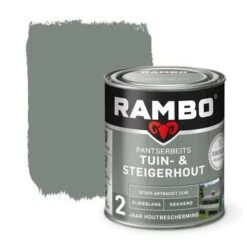 Rambo Vintage Pantserbeits Tuin- En Steigerhout Dekkend Stoer Antraciet Zijdeglans 750 Ml