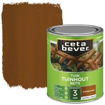 CetaBever Tuinhoutbeits Transparant Donker Eiken Zijdeglans 750 Ml 2 CetaBever Tuinhoutbeits Transparant Donker Eiken Zijdeglans 750 Ml - Image 2