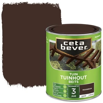CetaBever Tuinhoutbeits Dekkend Roodbruin Zijdeglans 750 Ml 1 CetaBever Tuinhoutbeits Dekkend Roodbruin Zijdeglans 750 Ml