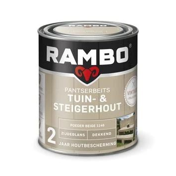 Rambo Vintage Pantserbeits Tuin- En Steigerhout Dekkend Poeder Beige Zijdeglans 750 Ml 3 Rambo Vintage Pantserbeits Tuin- En Steigerhout Dekkend Poeder Beige Zijdeglans 750 Ml - Image 3