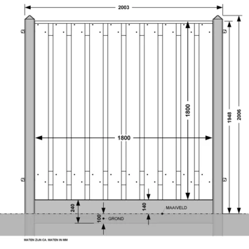 Houtbetonschutting Grijs Grenen Per Meter 4 Houtbetonschutting Grijs Grenen Per Meter - Image 4